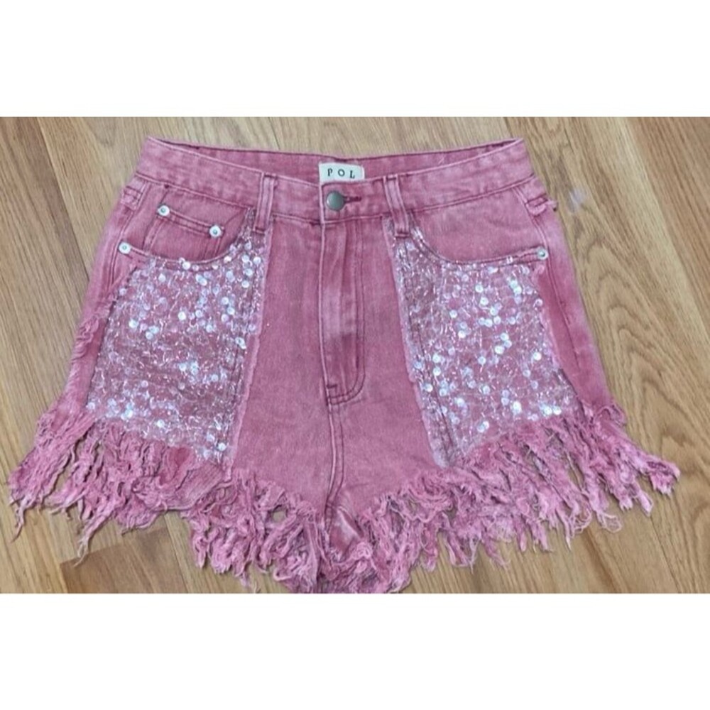 Pol shorts small pol pink shorts sequins sequined shorts POL Jean shorts NWOT